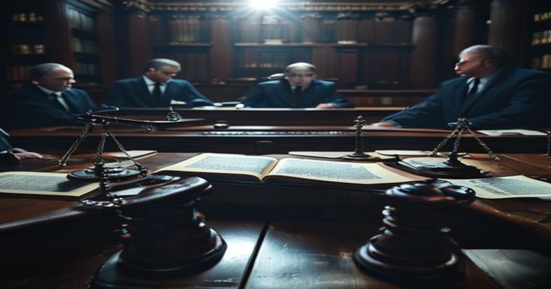 Environmental lawyers in courtroom